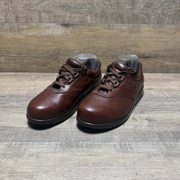 SAS Free Time Brown Leather Walking Shoes Women's Size 9 - Picture 1 of 7